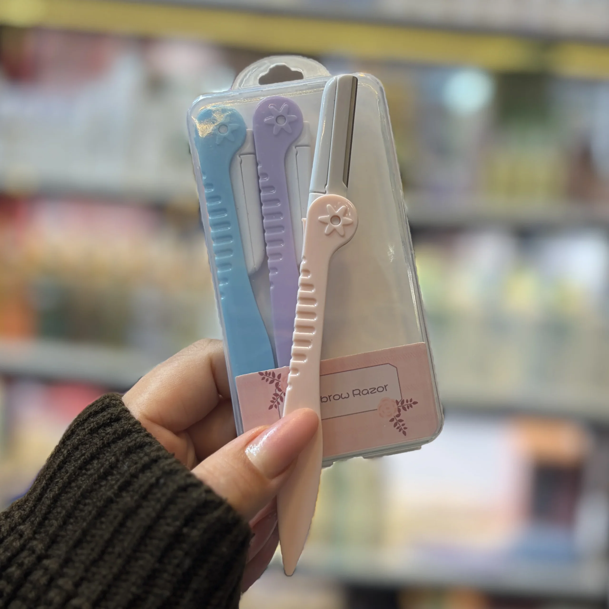تیغ ابرو سه عددی Eyebrow Razor رنگی (لبه صاف)